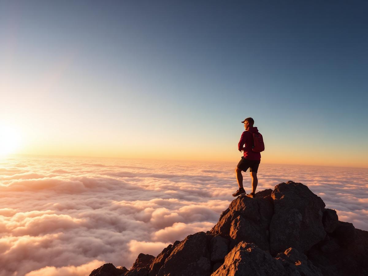 Sommet de montagne au lever du soleil